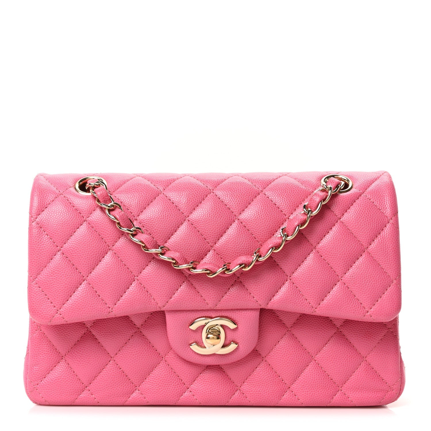 Chanel Caviar Quilted Small Double Flap Pink