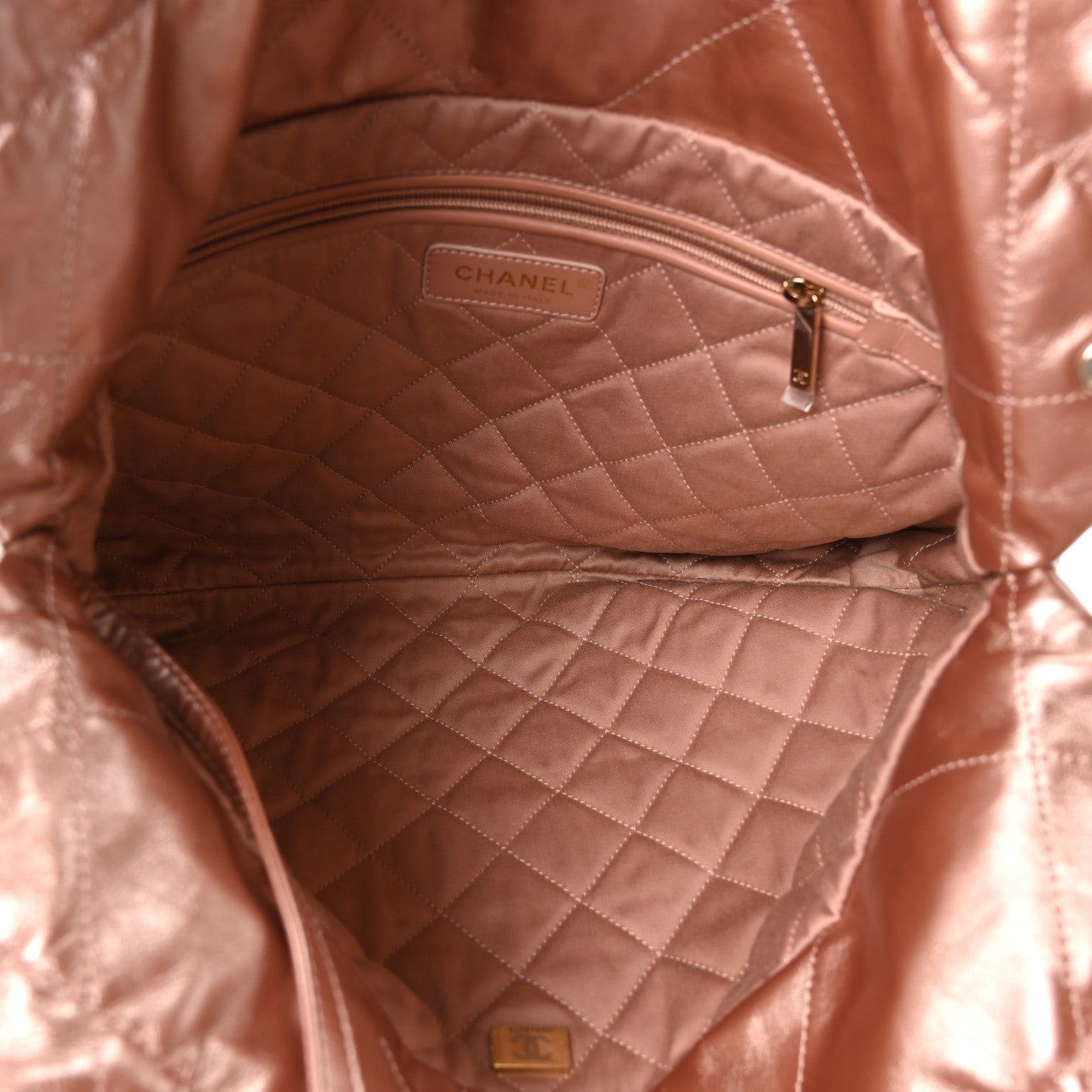 Chanel Metallic Calfskin Quilted Small Chanel 22 Pink