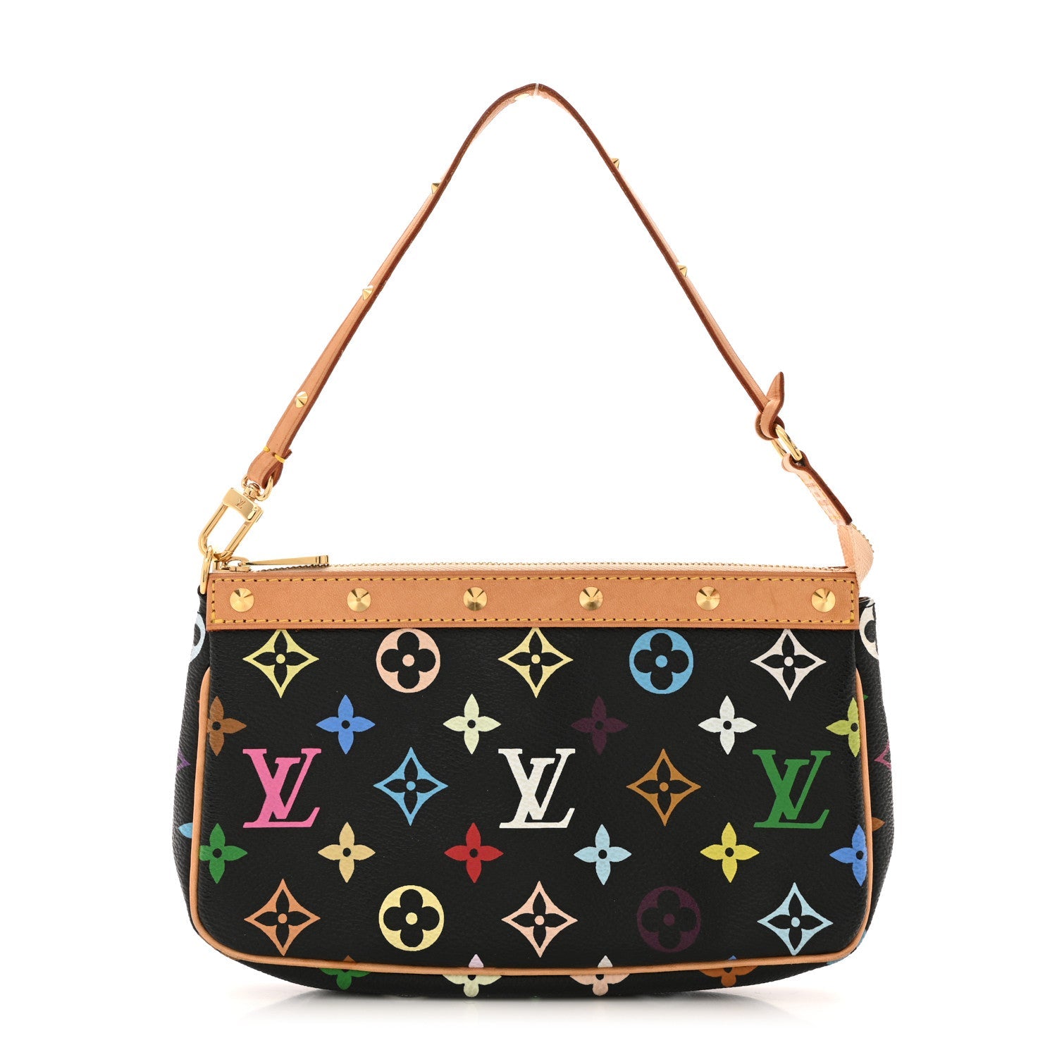 Louis Vuitton Monogram Multicolor Pochette Accessories Black