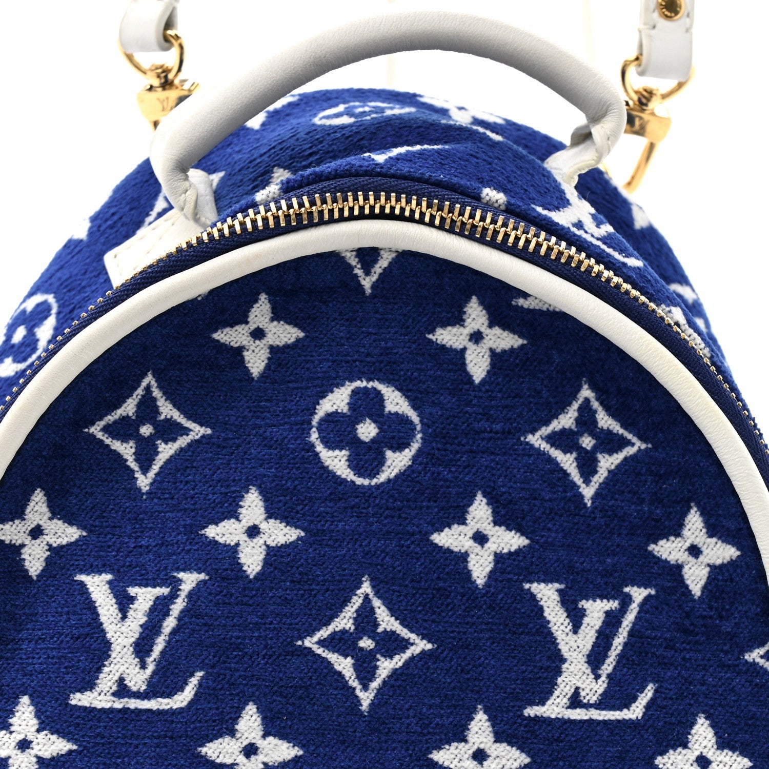 Louis Vuitton Jacquard Velvet Monogram Palm Springs Backpack Mini Blue