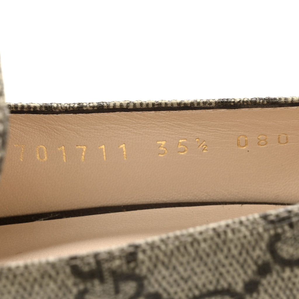 Gucci GG Supreme Monogram Malaga Kid Blondie Pumps 35.5 Beige Ebony New Acero