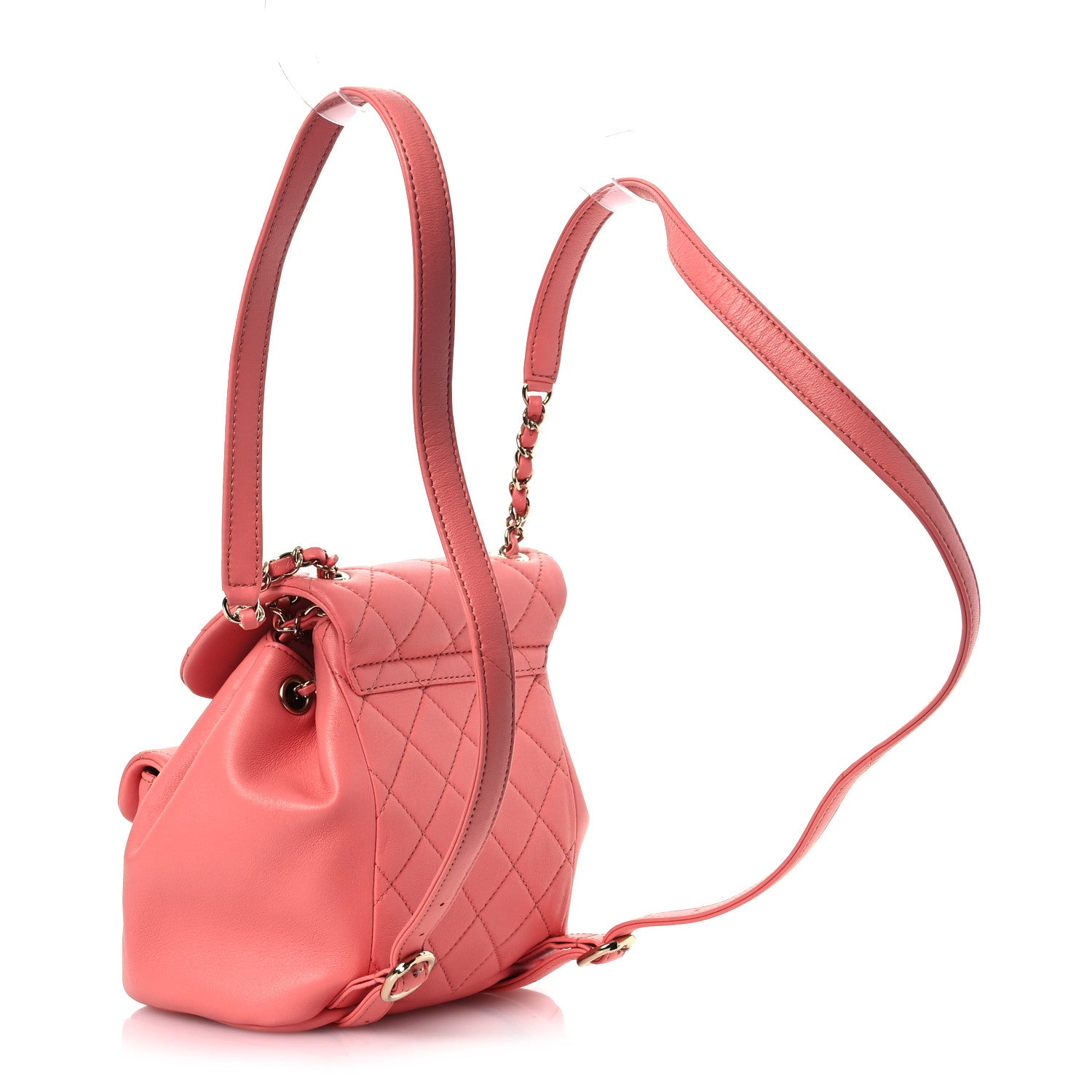 Chanel Lambskin Quilted Small Duma Drawstring Backpack Pink