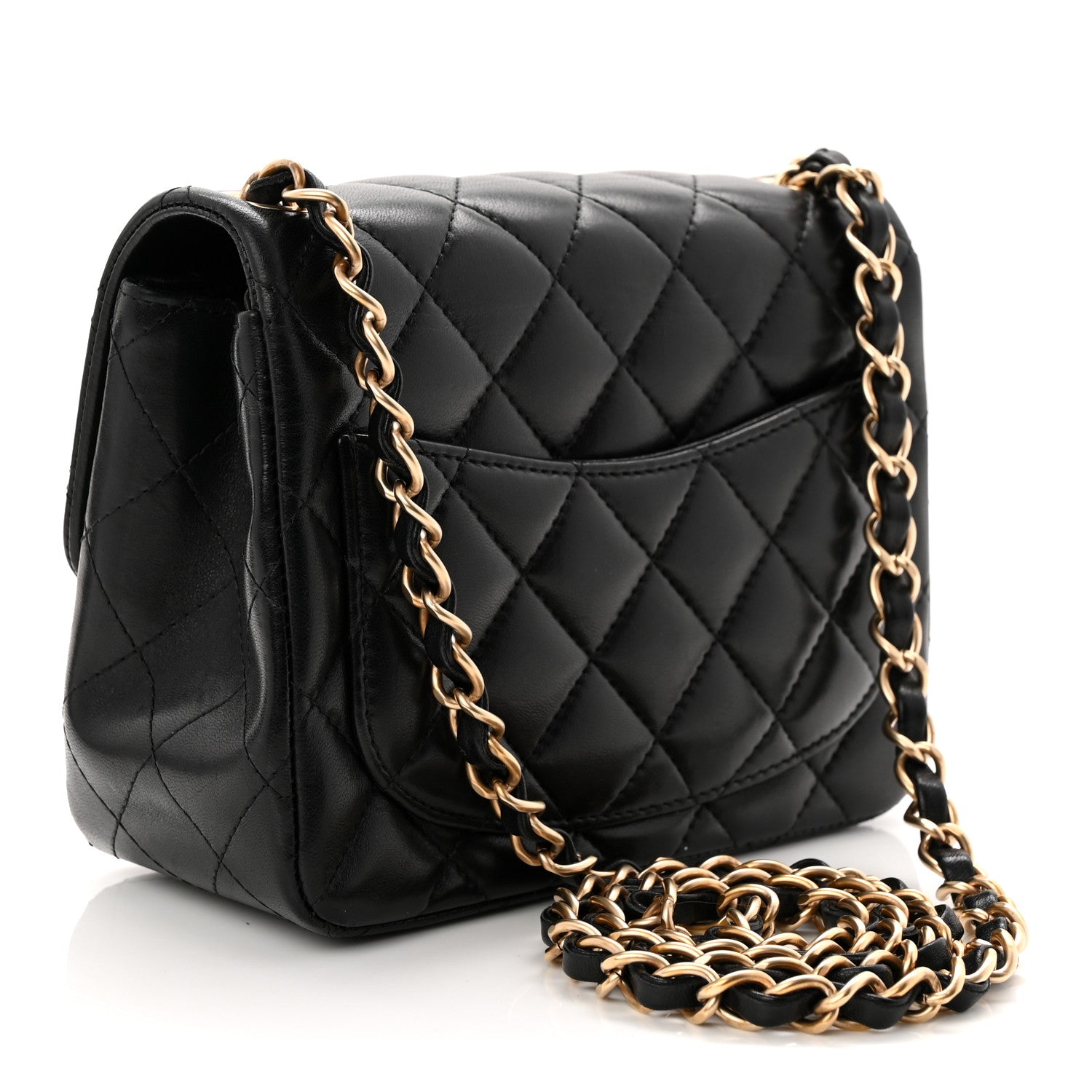 Chanel Lambskin Quilted Mini Square Flap Black