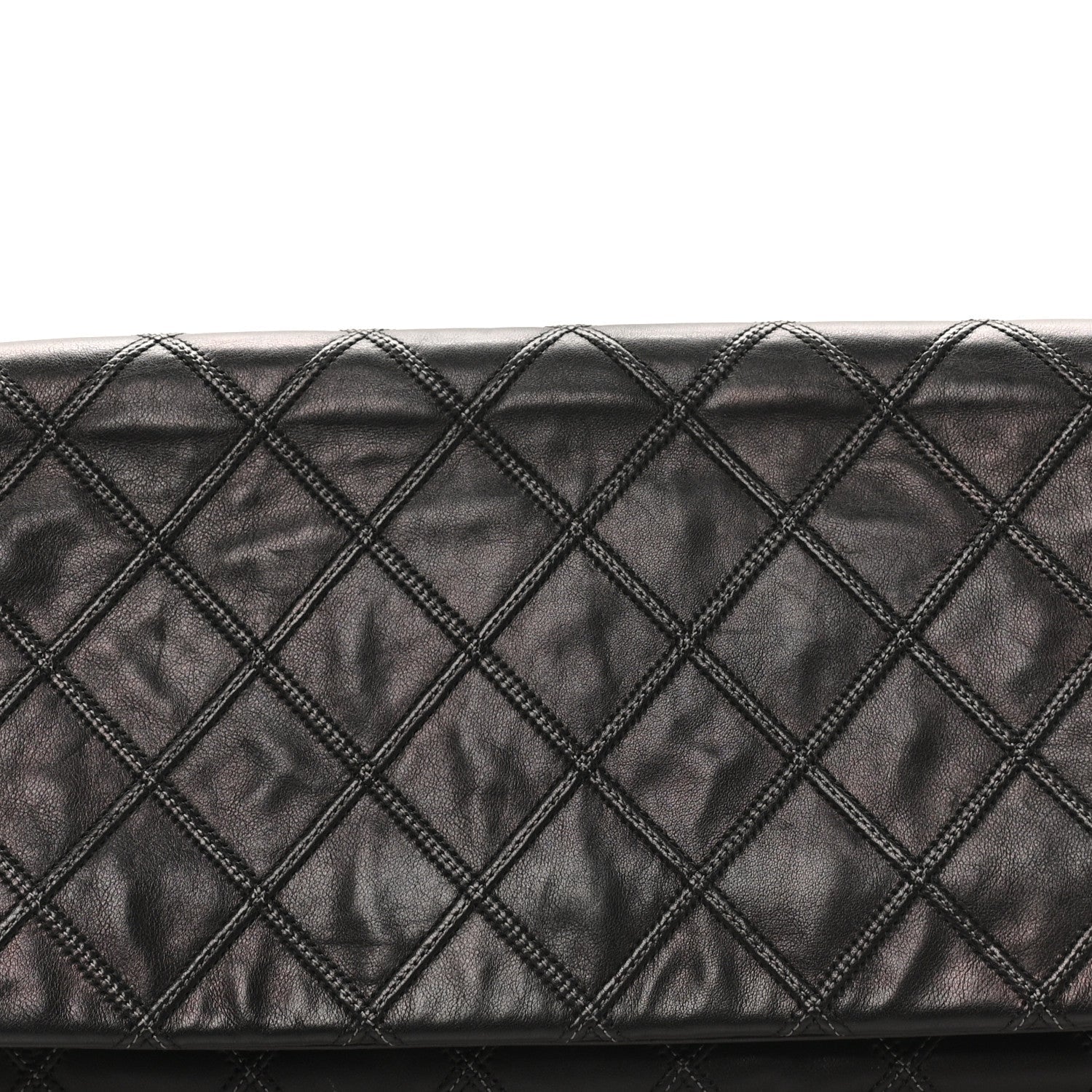 Chanel Calfskin Stitched Thin City Clutch Black