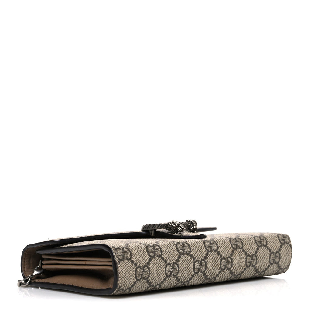 Gucci GG Supreme Monogram Mini Dionysus Chain Wallet Beige Taupe
