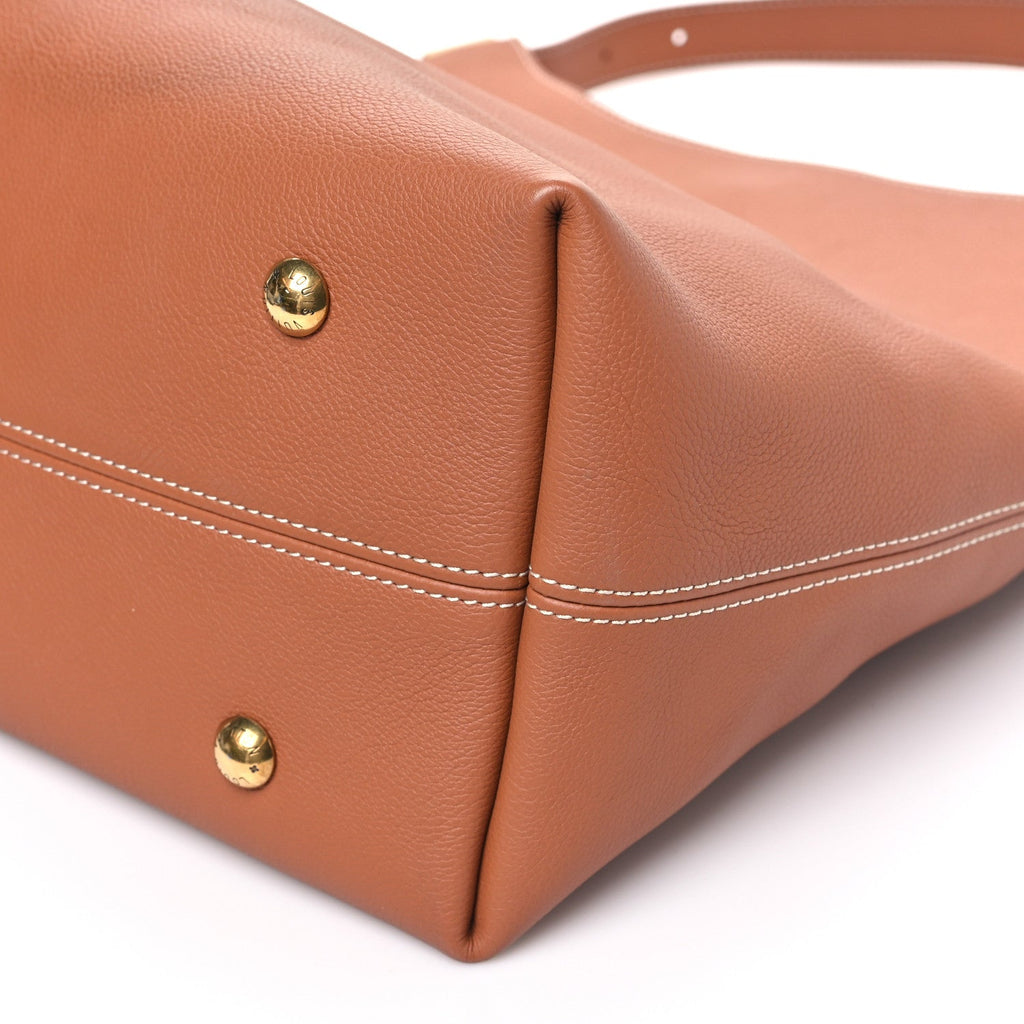 Louis Vuitton Grained Calfskin Low Key Hobo MM Cognac