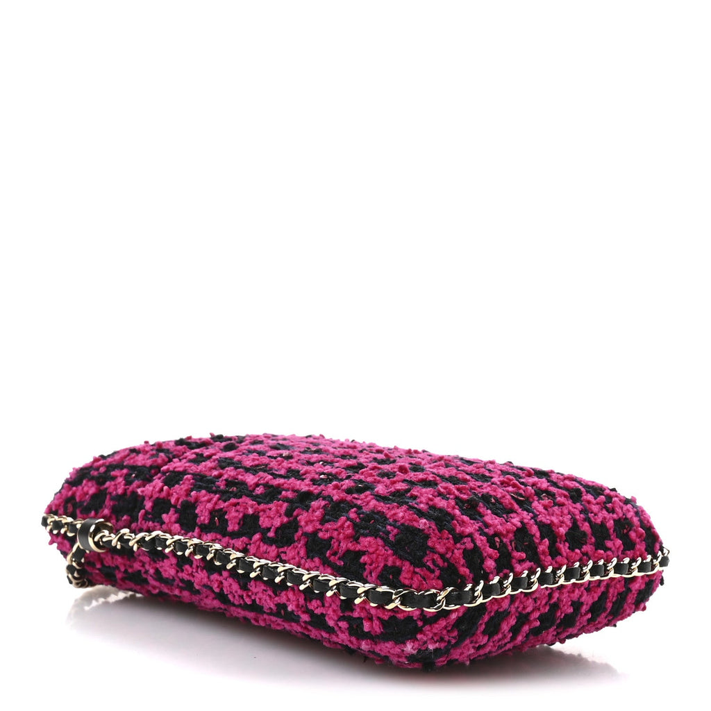 Chanel Tweed Chain Around Phone Holder Pink