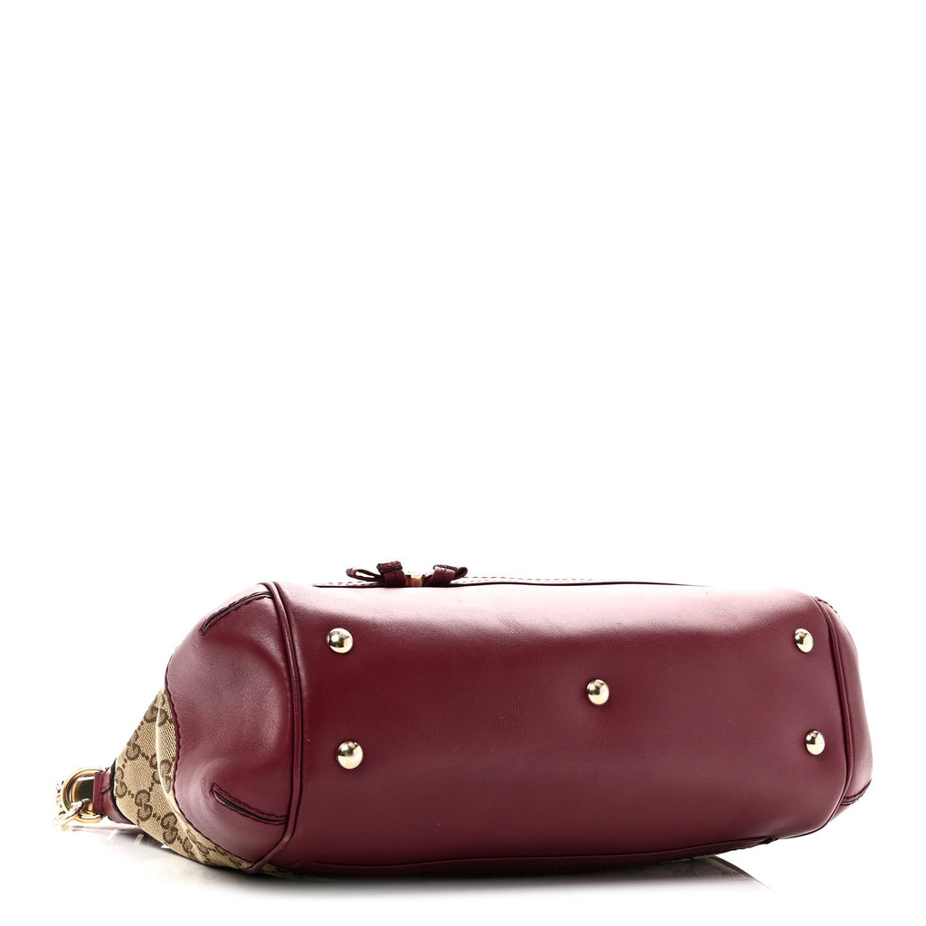 Gucci Monogram Web Mayfair Top Handle Satchel Beige Pink