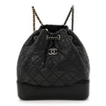 Chanel Aged Calfskin Quilted Small Gabrielle Backpack Black