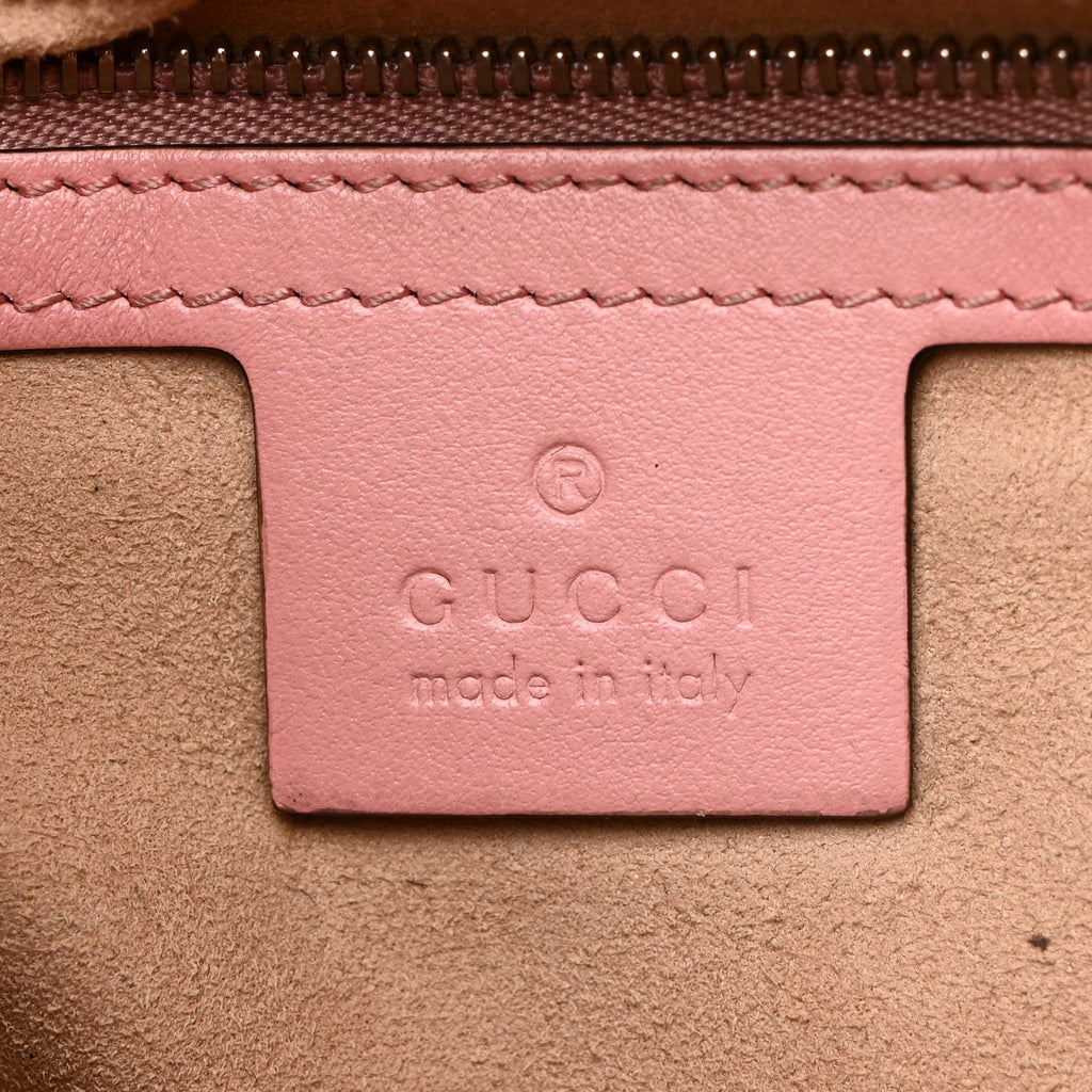 Gucci Calfskin Matelasse Small GG Marmont Shoulder Bag Wild Rose