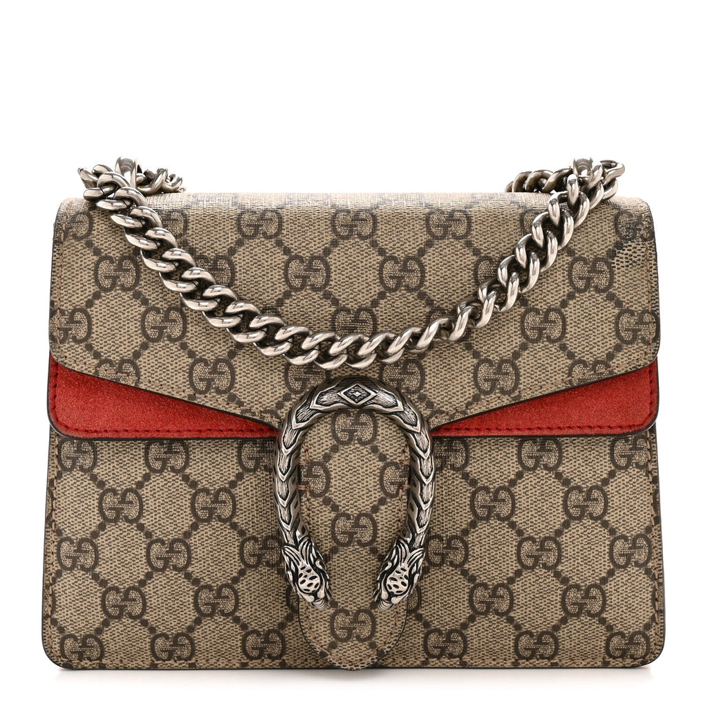 Gucci GG Supreme Monogram Mini Dionysus Shoulder Bag Hibiscus Red