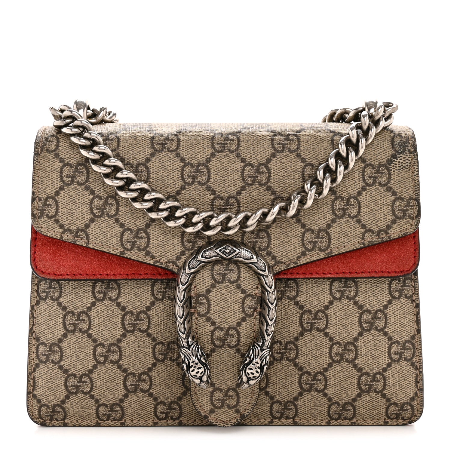 Gucci GG Supreme Monogram Mini Dionysus Shoulder Bag Hibiscus Red