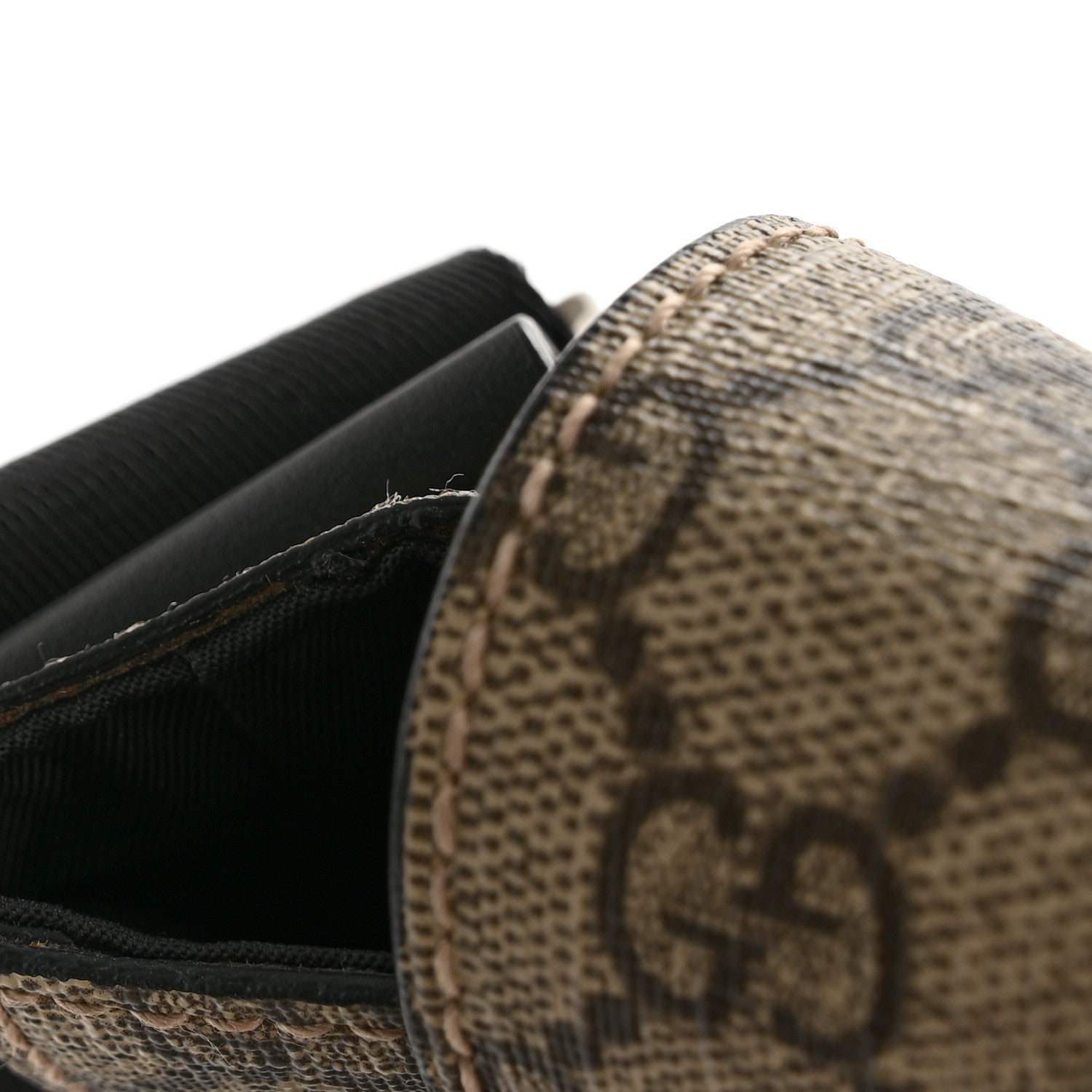 Gucci GG Supreme Monogram Web Flap Messenger Bag Black