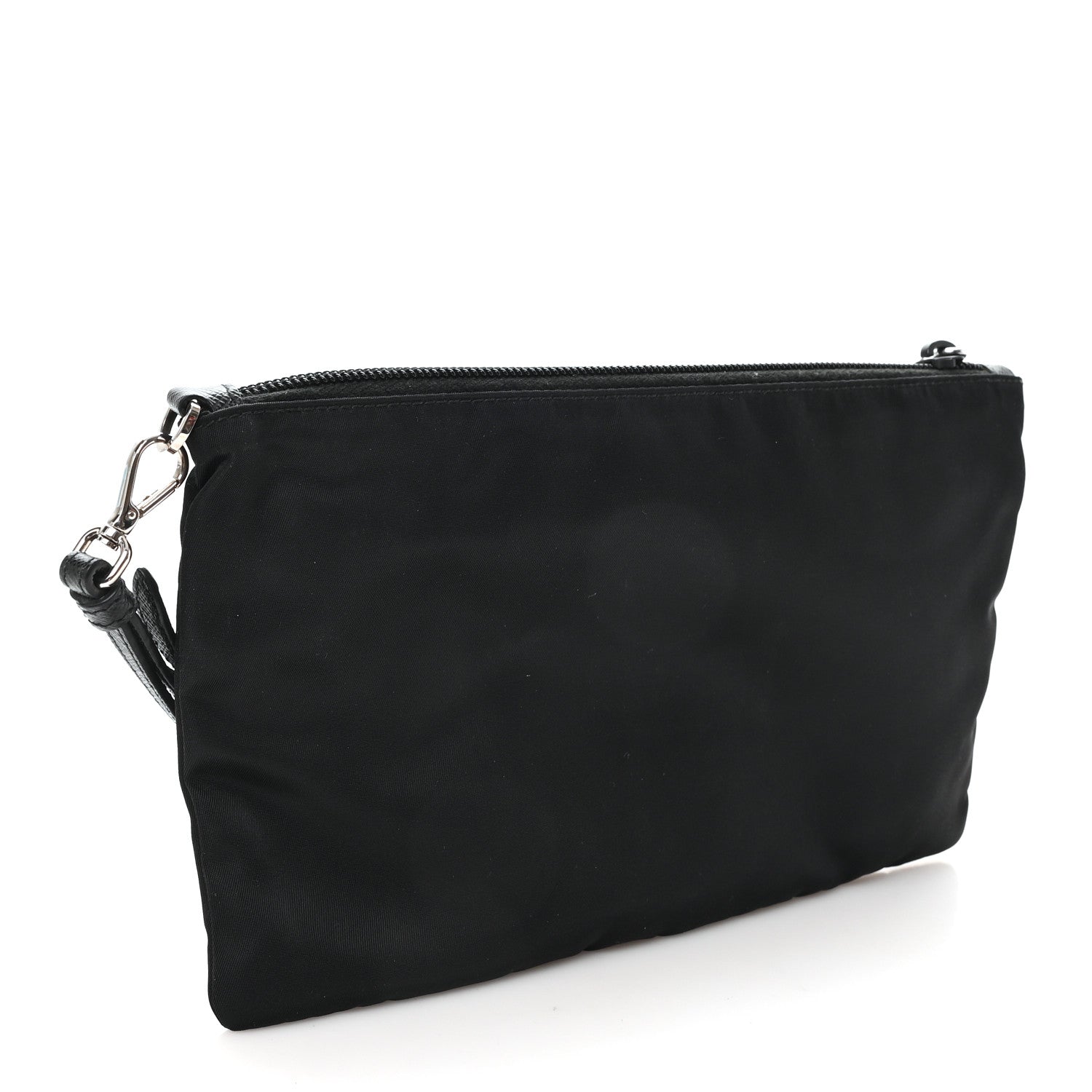 Prada Tessuto Nylon Saffiano Wristlet Black