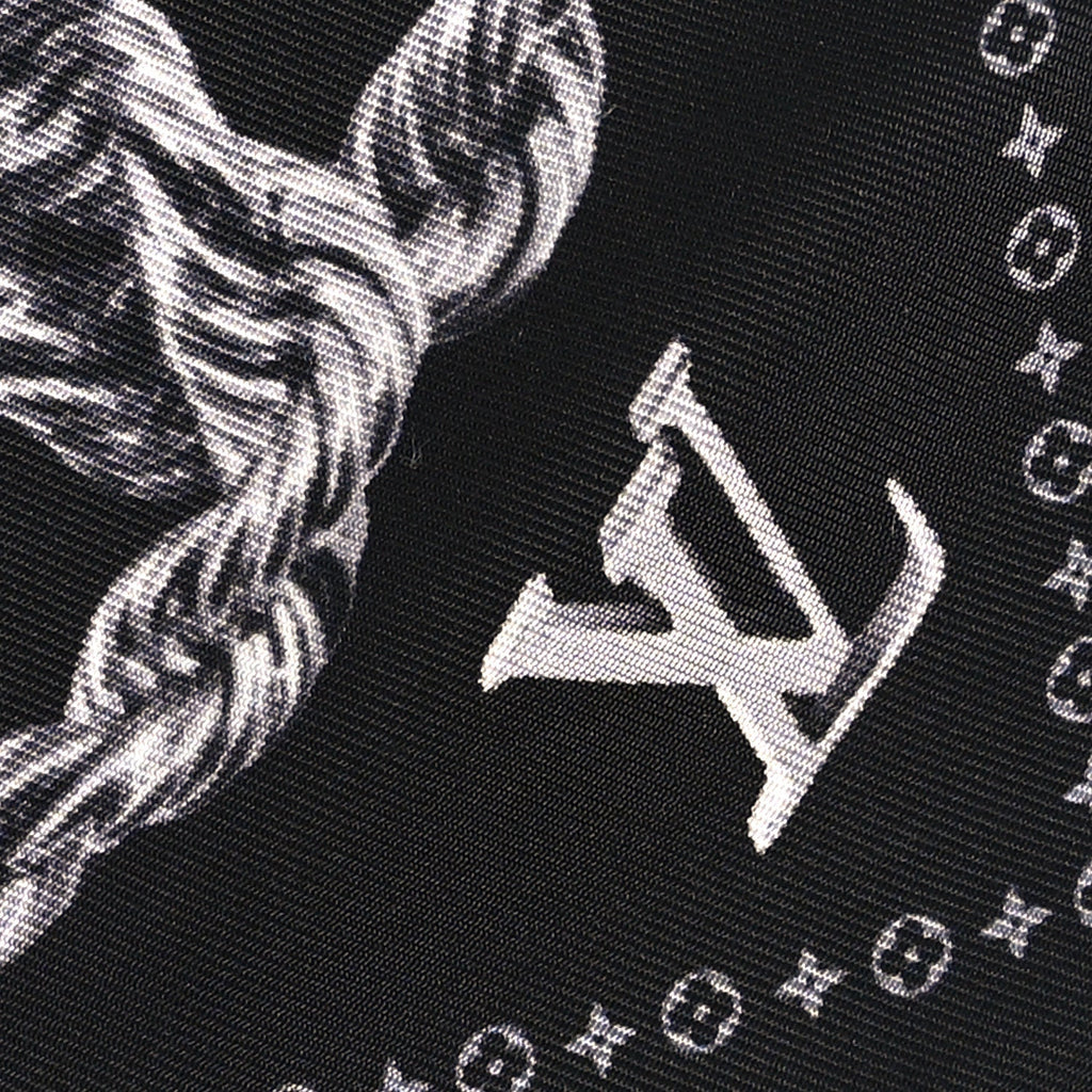 Louis Vuitton Silk LV Dynasty Brooch Square Scarf Black