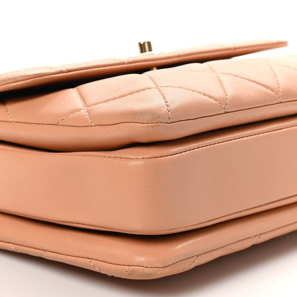 Chanel Lambskin Quilted Small Trendy CC Dual Handle Flap Bag Camel