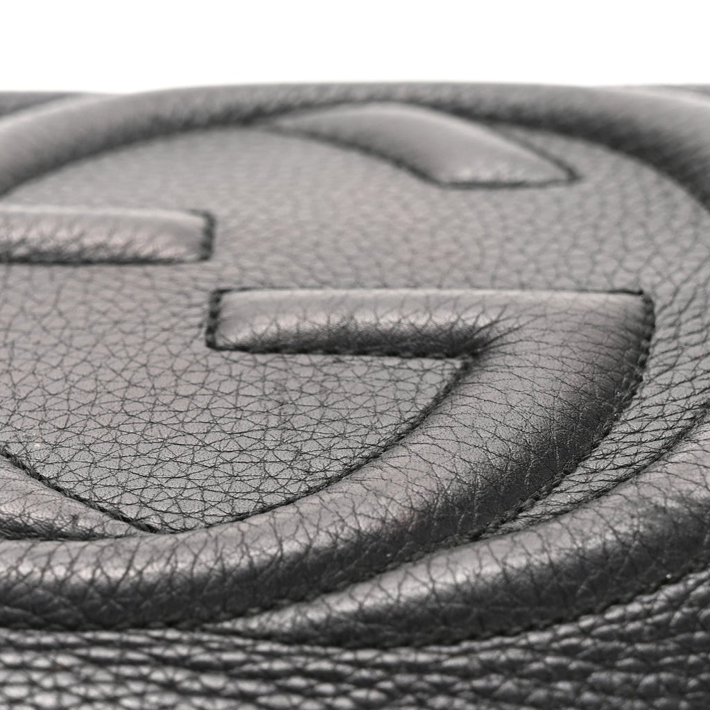 Gucci Pebbled Calfskin Medium Soho Chain Shoulder Bag Black