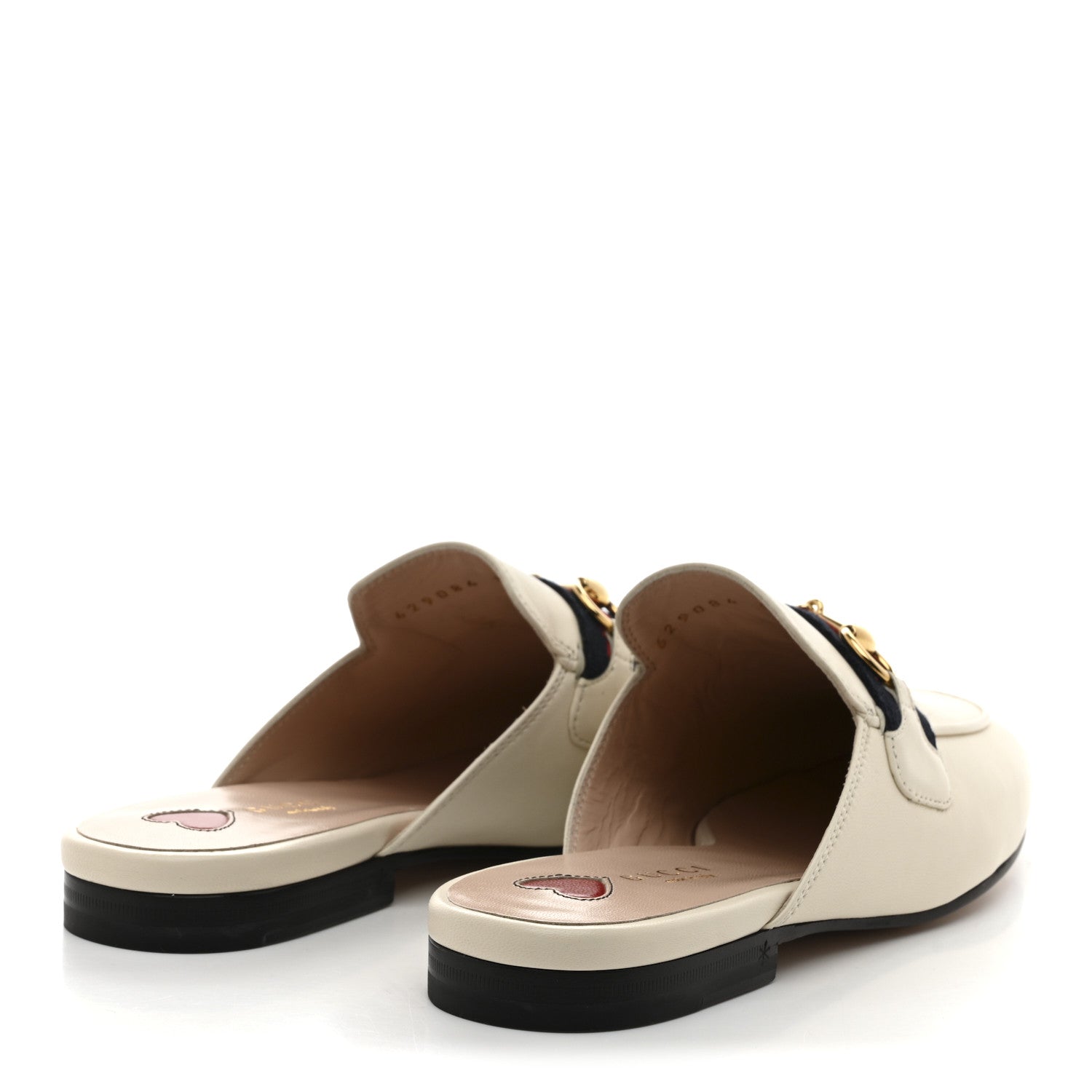 Gucci Malaga Kid Web Womens Princetown Slippers 35 Mystic White