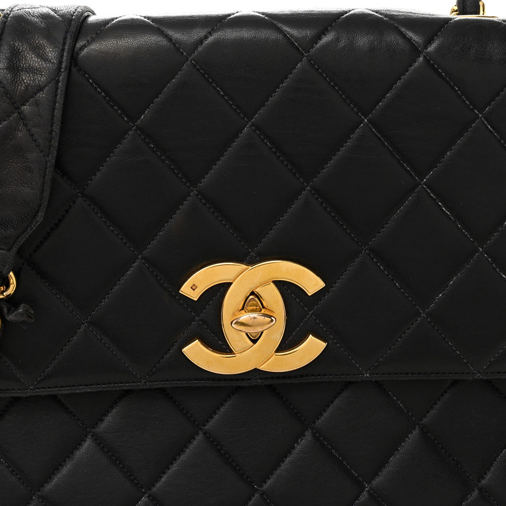 Chanel Lambskin Quilted Medium Single Flap Black