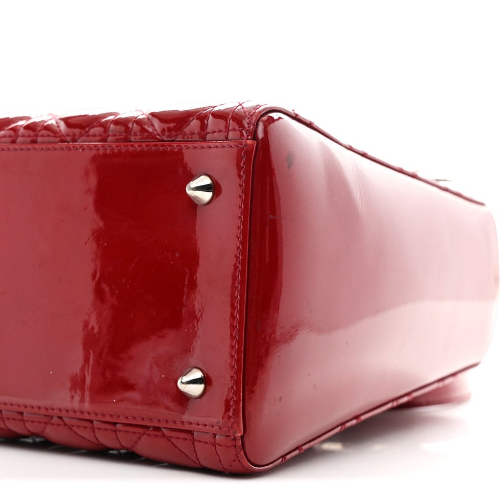 Christian Dior Patent Cannage Medium Lady Dior Red