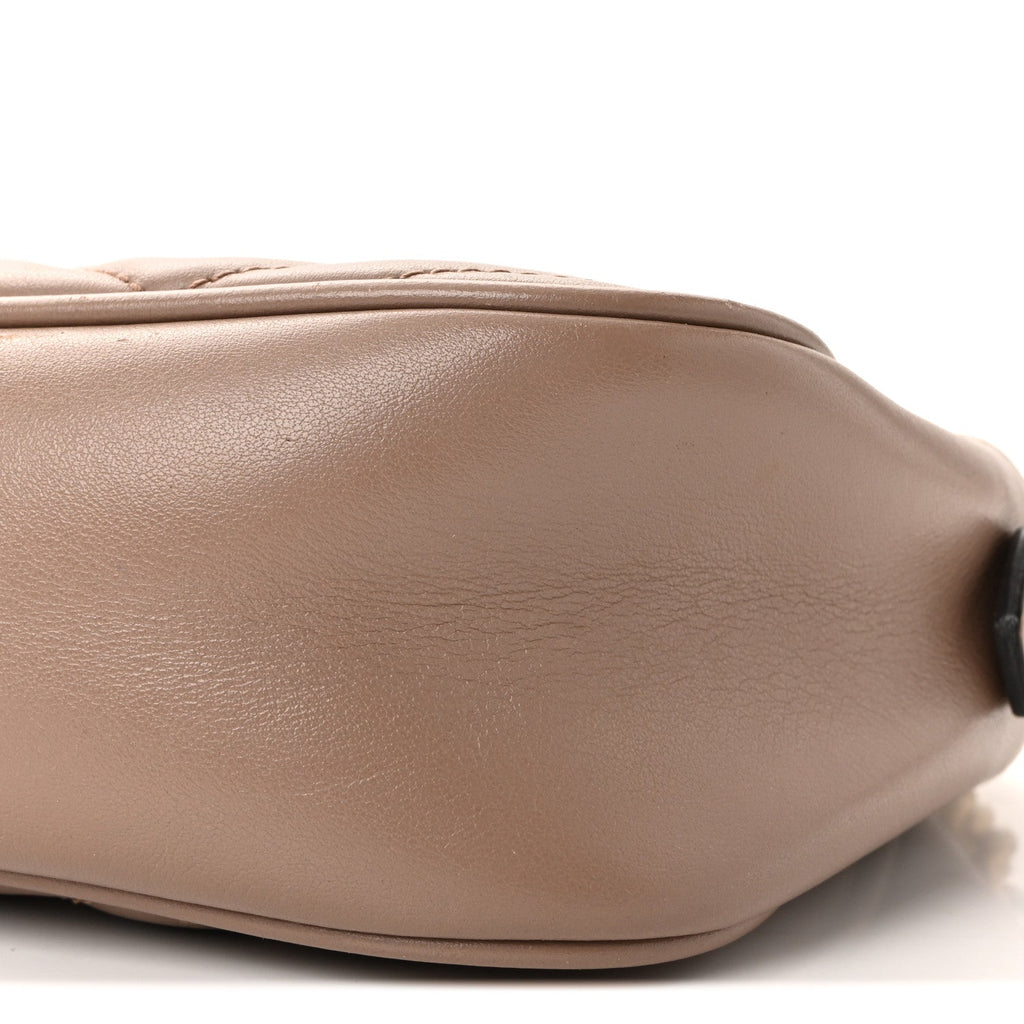 Gucci Calfskin Matelasse Small GG Marmont Chain Shoulder Bag Porcelain Rose