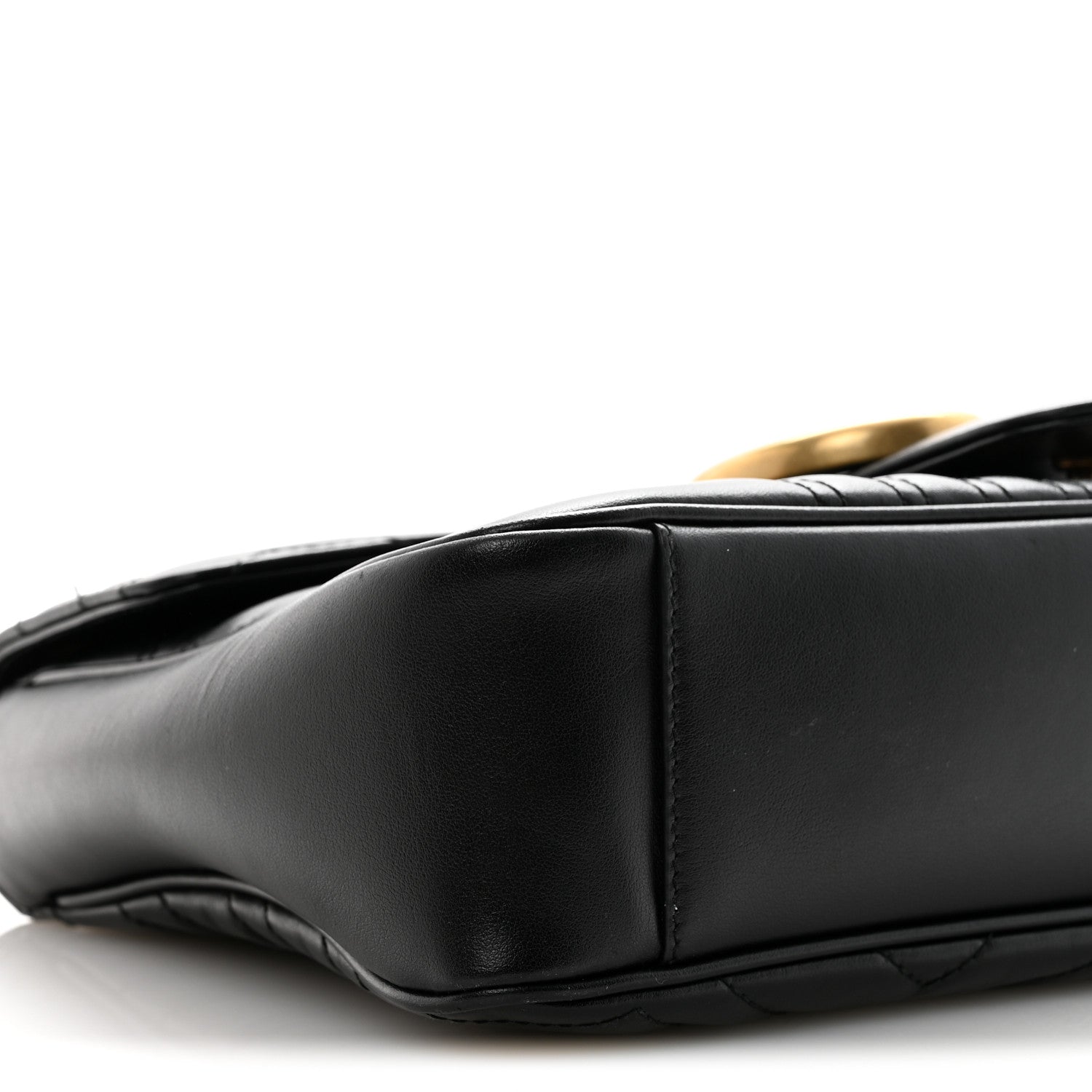 Gucci Calfskin Matelasse Medium GG Marmont Shoulder Bag Black