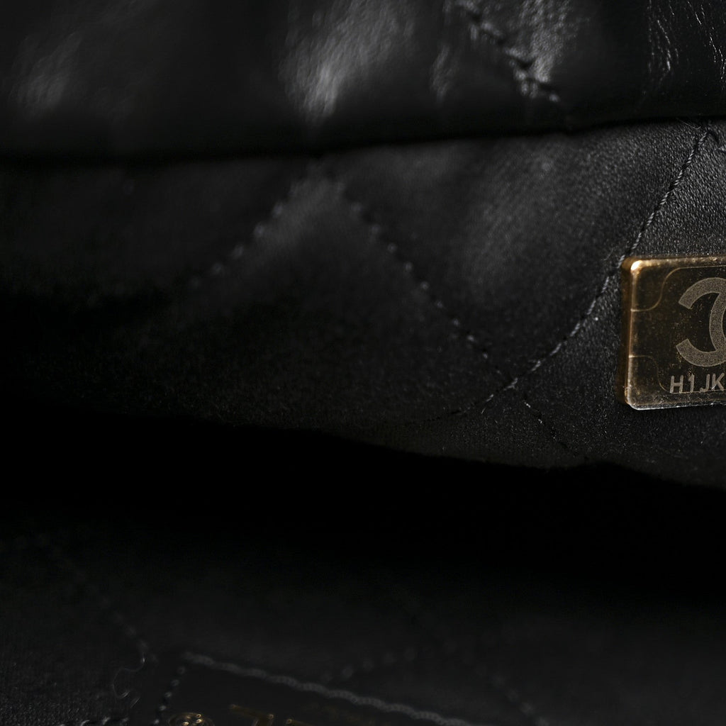 Chanel Shiny Calfskin Quilted Small Chanel 22 Black