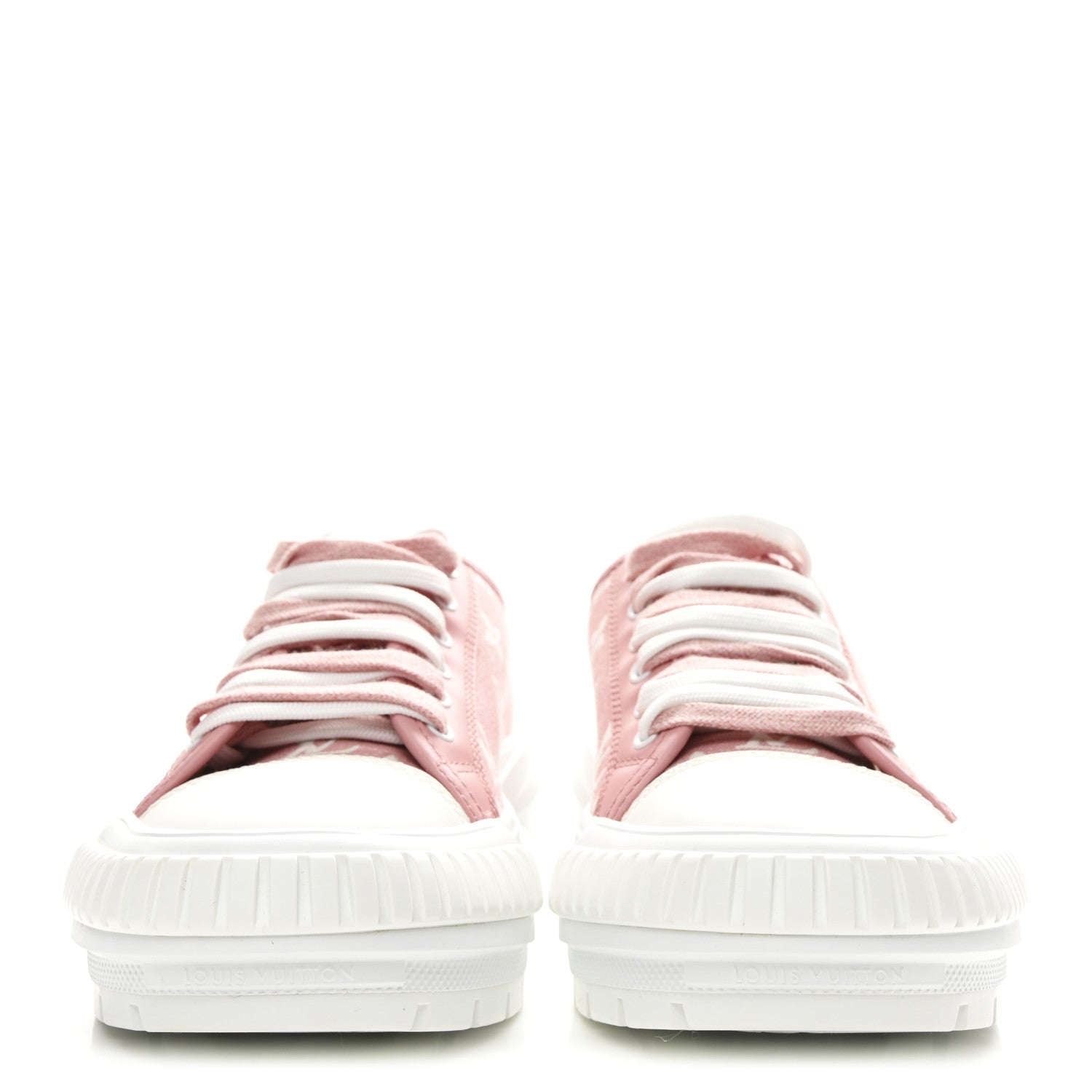 Louis Vuitton Denim Monogram Squad Sneakers 38.5 Pink