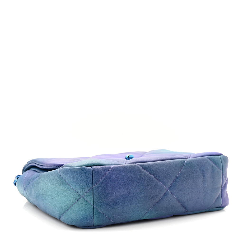 Chanel Tie Dye Calfskin Quilted Medium Chanel 19 Flap Blue Purple
