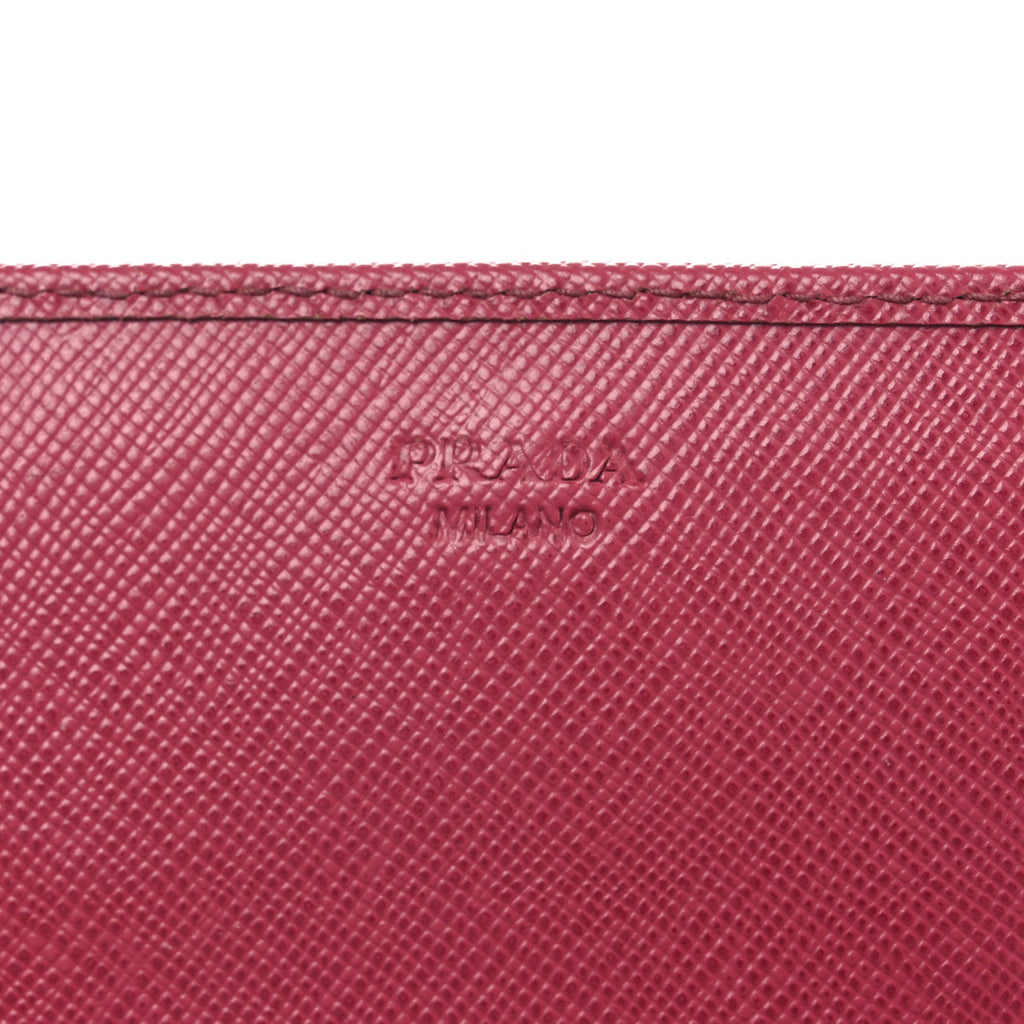 Prada Saffiano Metal Oro Chain Wallet Peonia