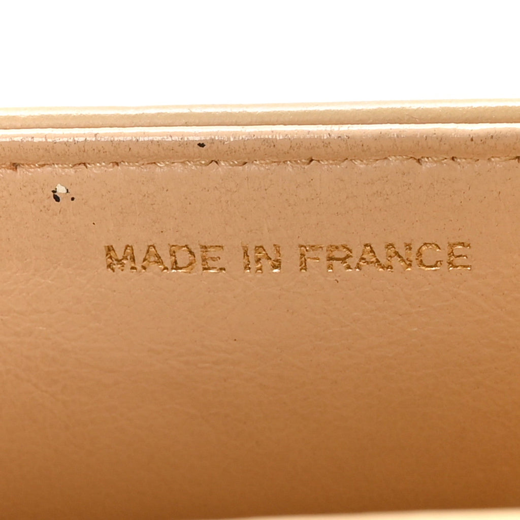 Chanel Lambskin Ribbon Stitched Flap Beige