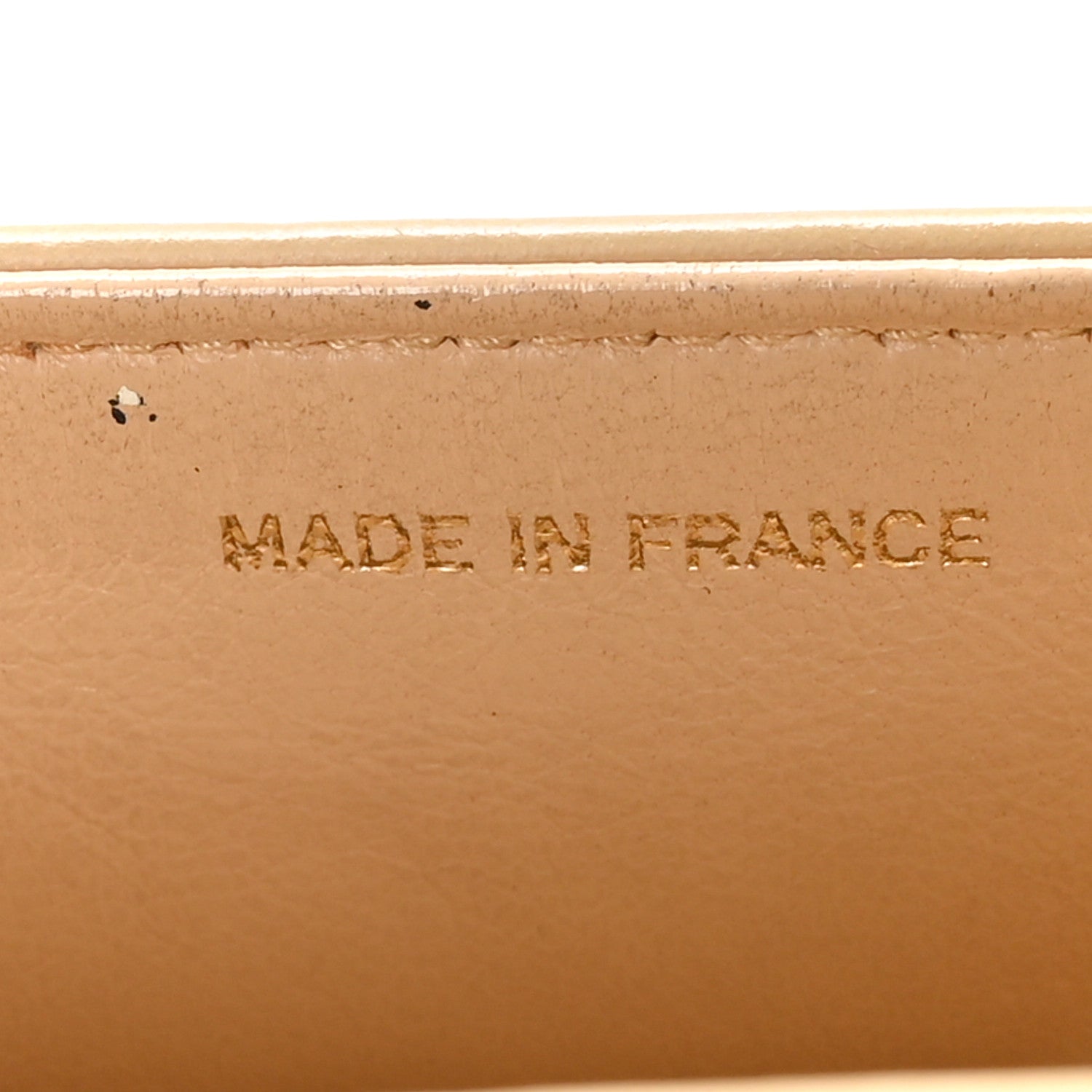 Chanel Lambskin Ribbon Stitched Flap Beige