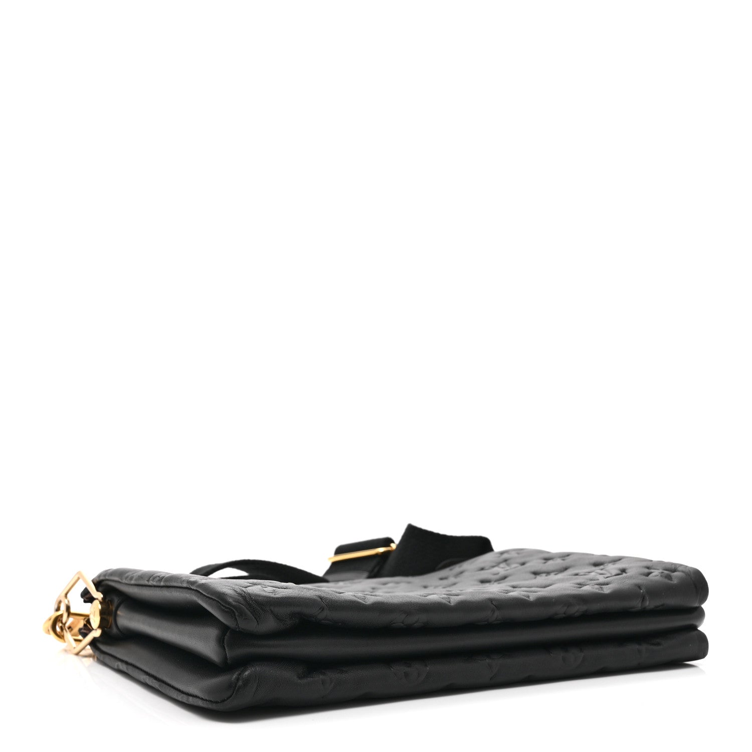 Louis Vuitton Lambskin Embossed Monogram Coussin PM Black