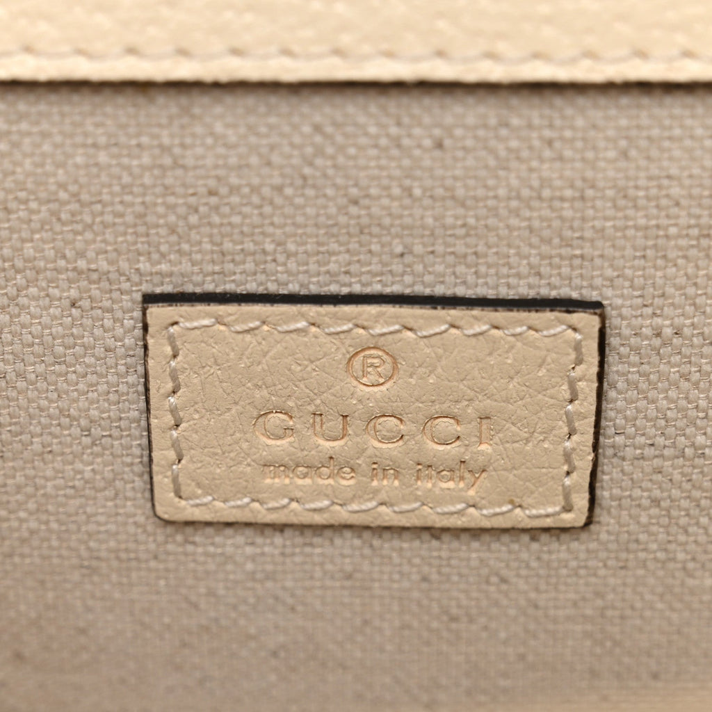 Gucci Textured Calfskin Crystal Mini Dionysus Shoulder Bag Mystic White