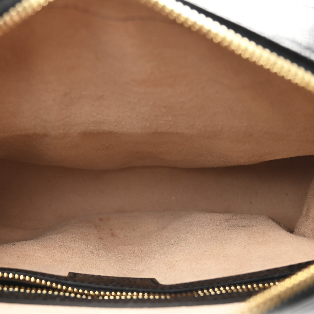 Gucci Textured Calfskin Small Horsebit 1955 Shoulder Bag Black