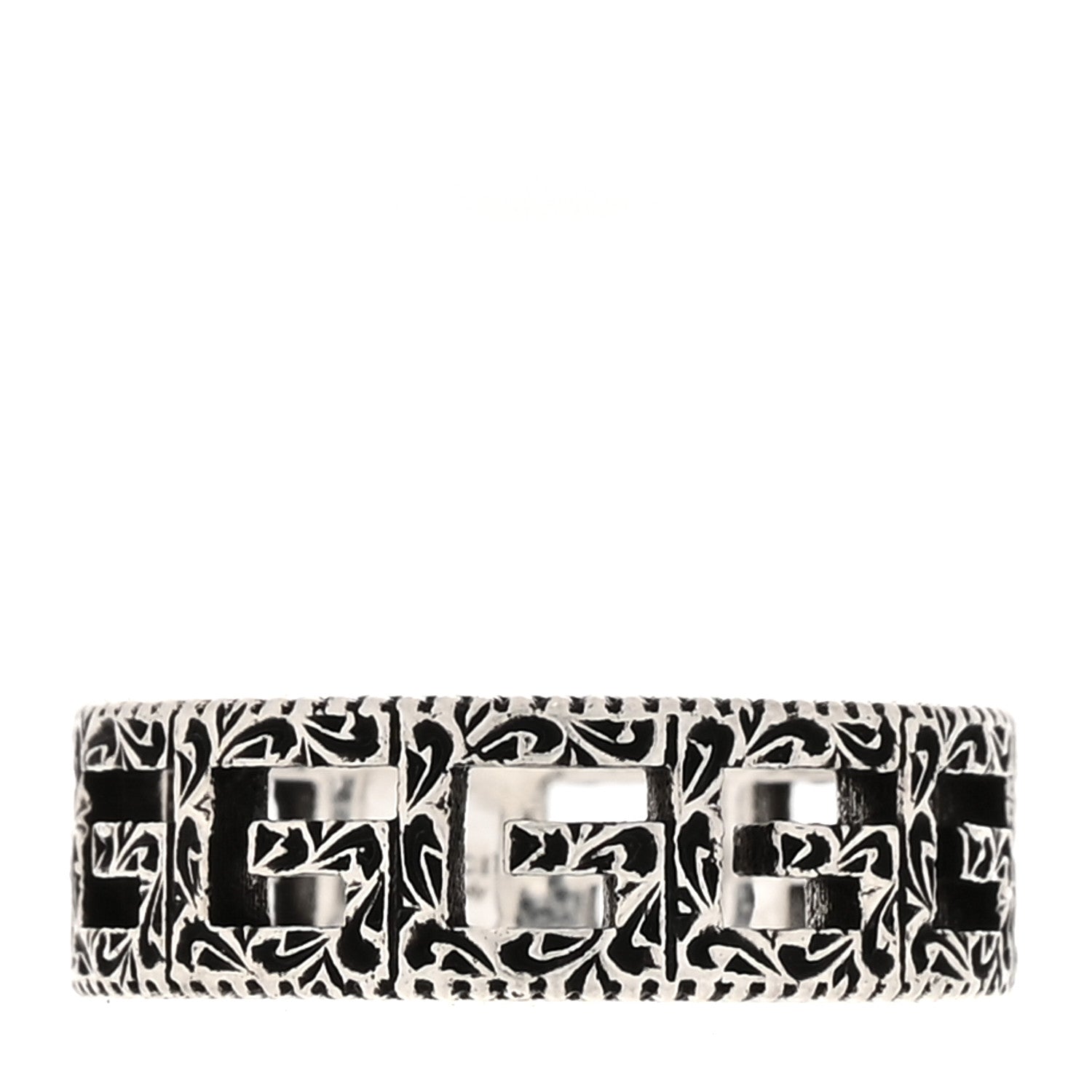 Gucci Sterling Silver Narrow Square G Band Ring 54 7