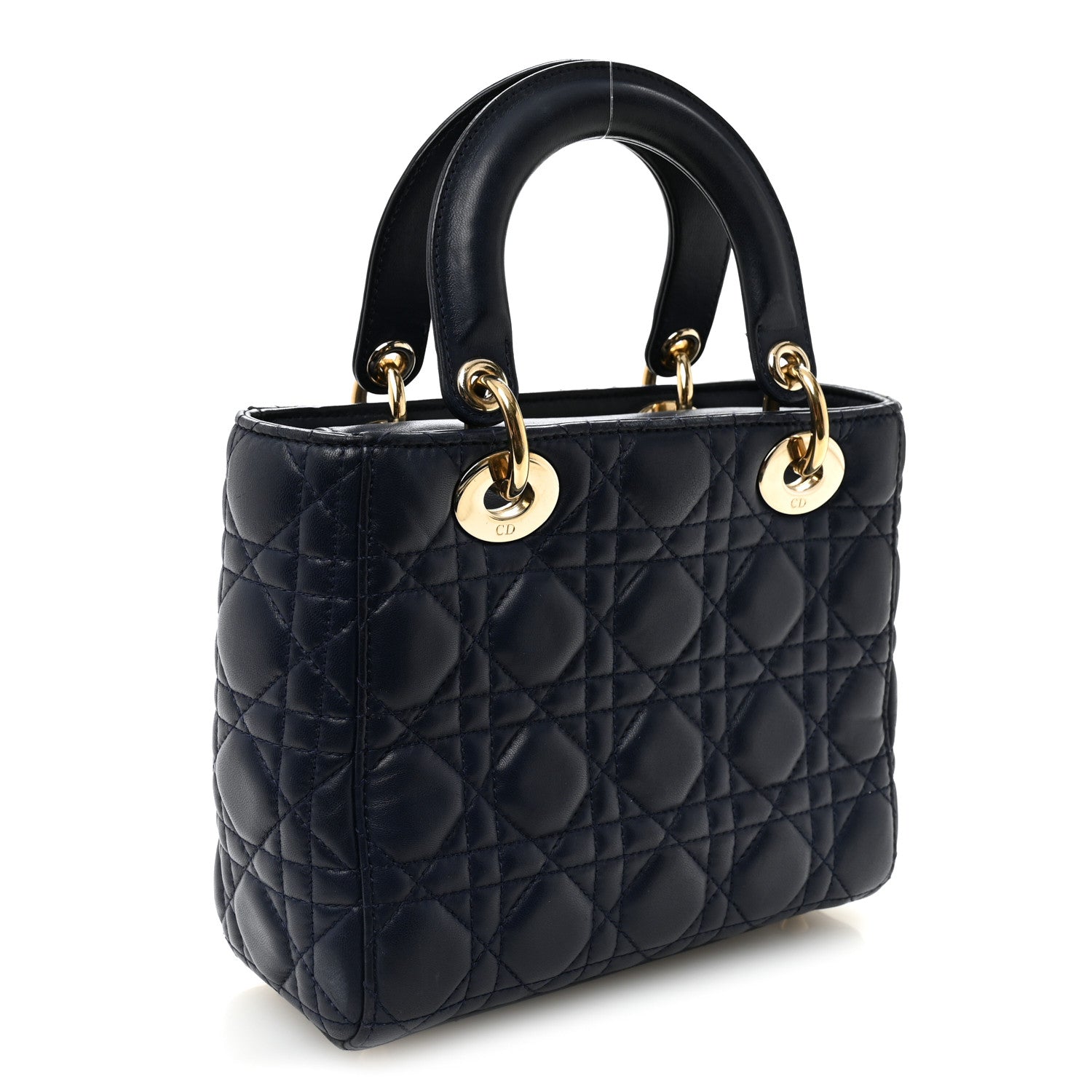 Christian Dior Lambskin Cannage Small Lucky Badges My Lady Dior Navy