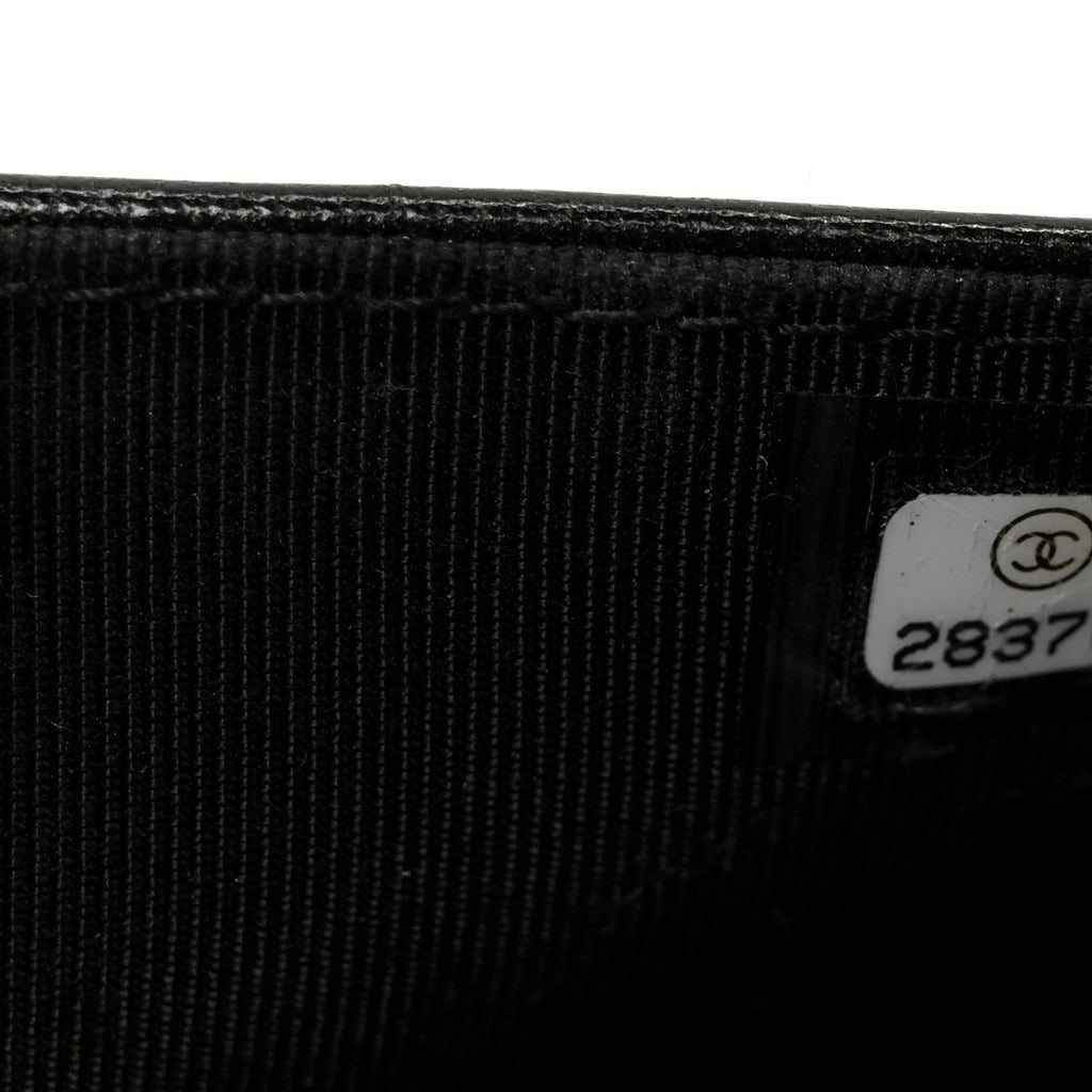 Chanel Lambskin Chevron Quilted Wallet On Chain WOC Black