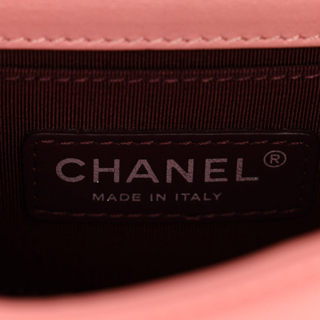Chanel Lambskin Plexiglass Boy Brick Flap Pink