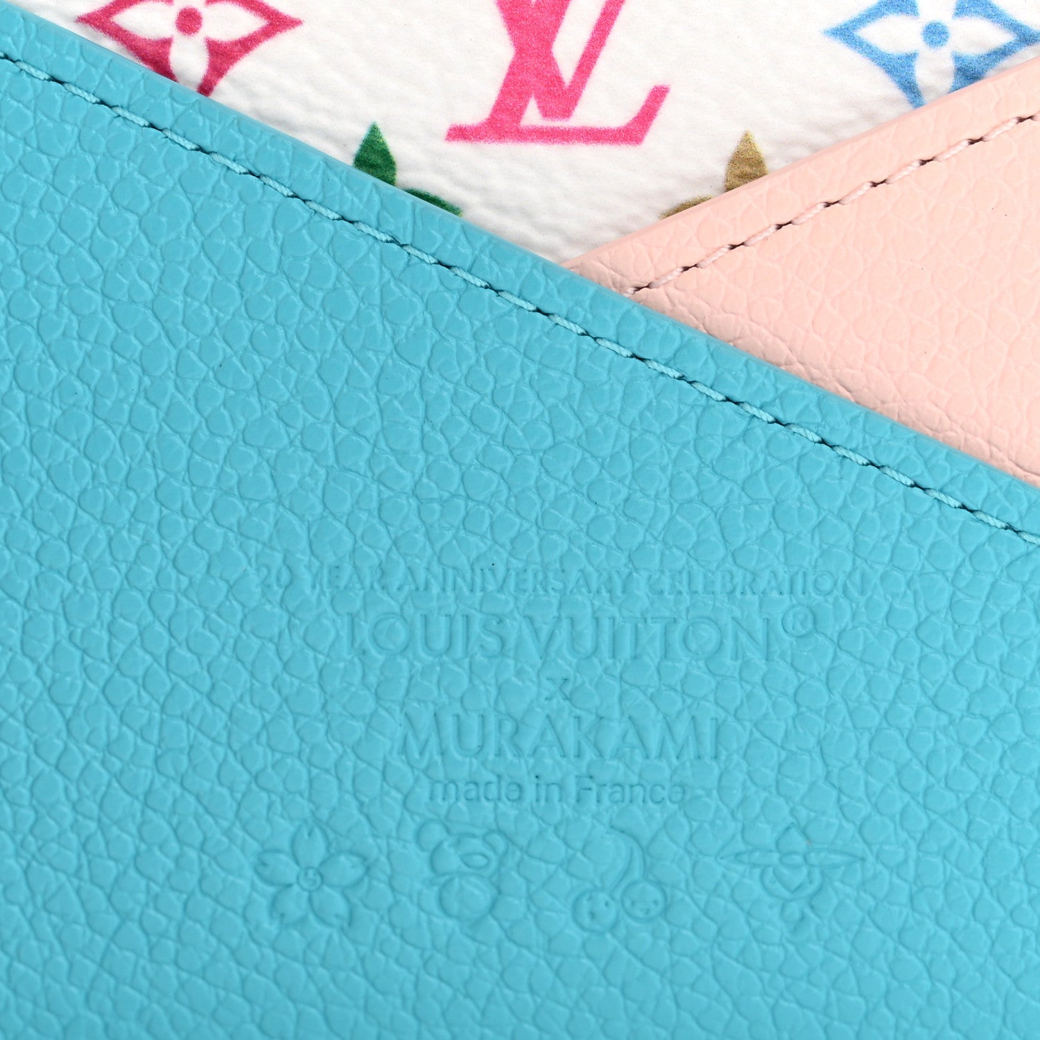 Louis Vuitton LV X TM Monogram Multicolor Criss-Cross Card Holder Kabira Blue Rose