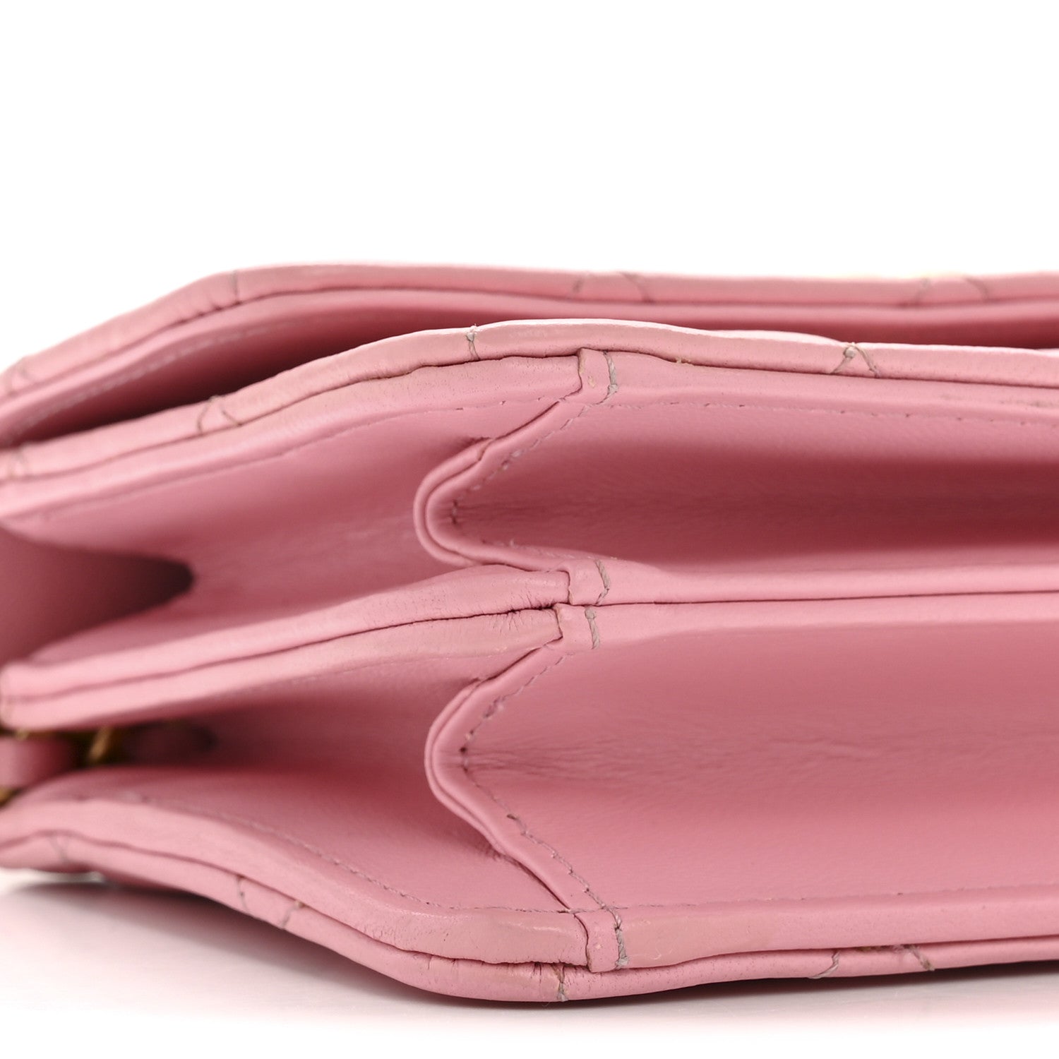 Chanel Lambskin Quilted Pick Me Up Mini Wallet On Chain Light Pink