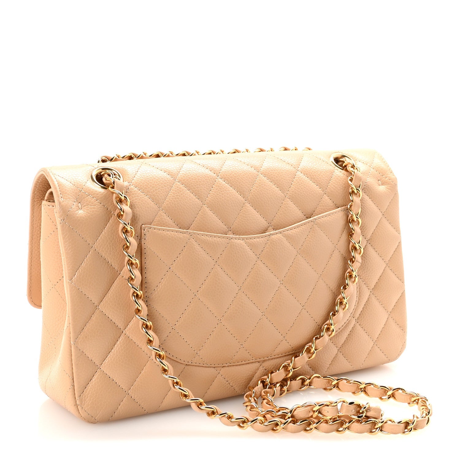 Chanel Caviar Quilted Medium Double Flap Beige