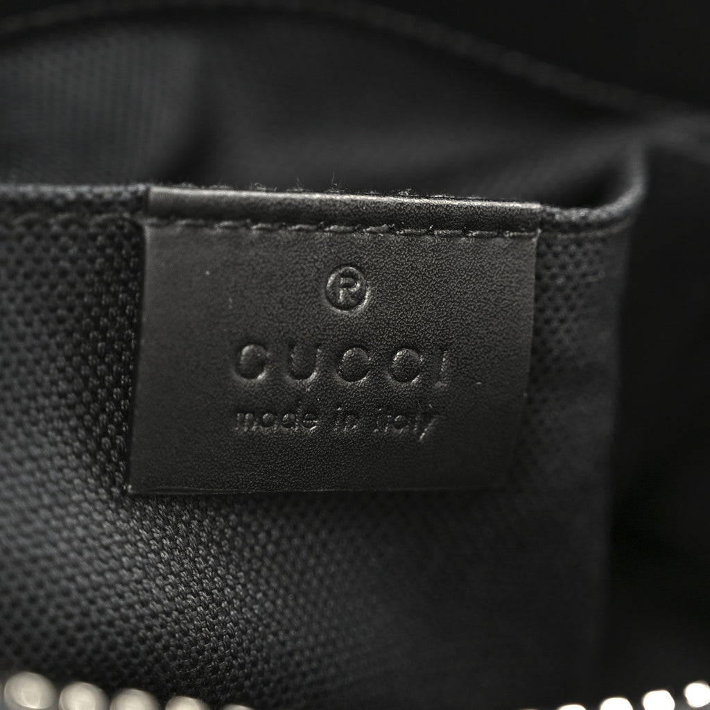 Gucci GG Supreme Monogram Web Small Flat Messenger Bag Black Grey