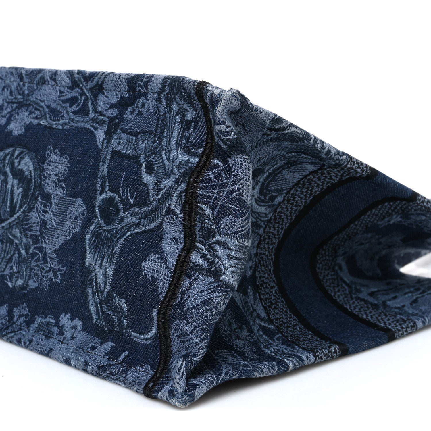 Christian Dior Canvas Embroidered Medium Dioriviera Toile De Jouy Book Tote Blue Black