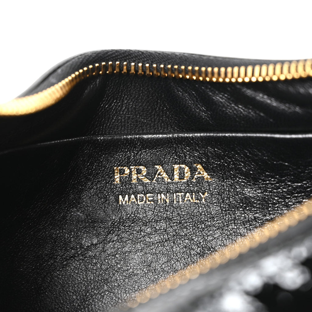 Prada Patent Naplak Arque Shoulder Bag Black