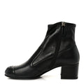 Chanel Stretch Lambskin Cap Toe CC Uniform Short Boots 38 Black
