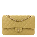 Chanel Caviar Quilted Medium Double Flap Light Green