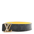 Louis Vuitton Monogram Eclipse Epi 40mm LV Initiales Reversible 100 40 Belt Yellow