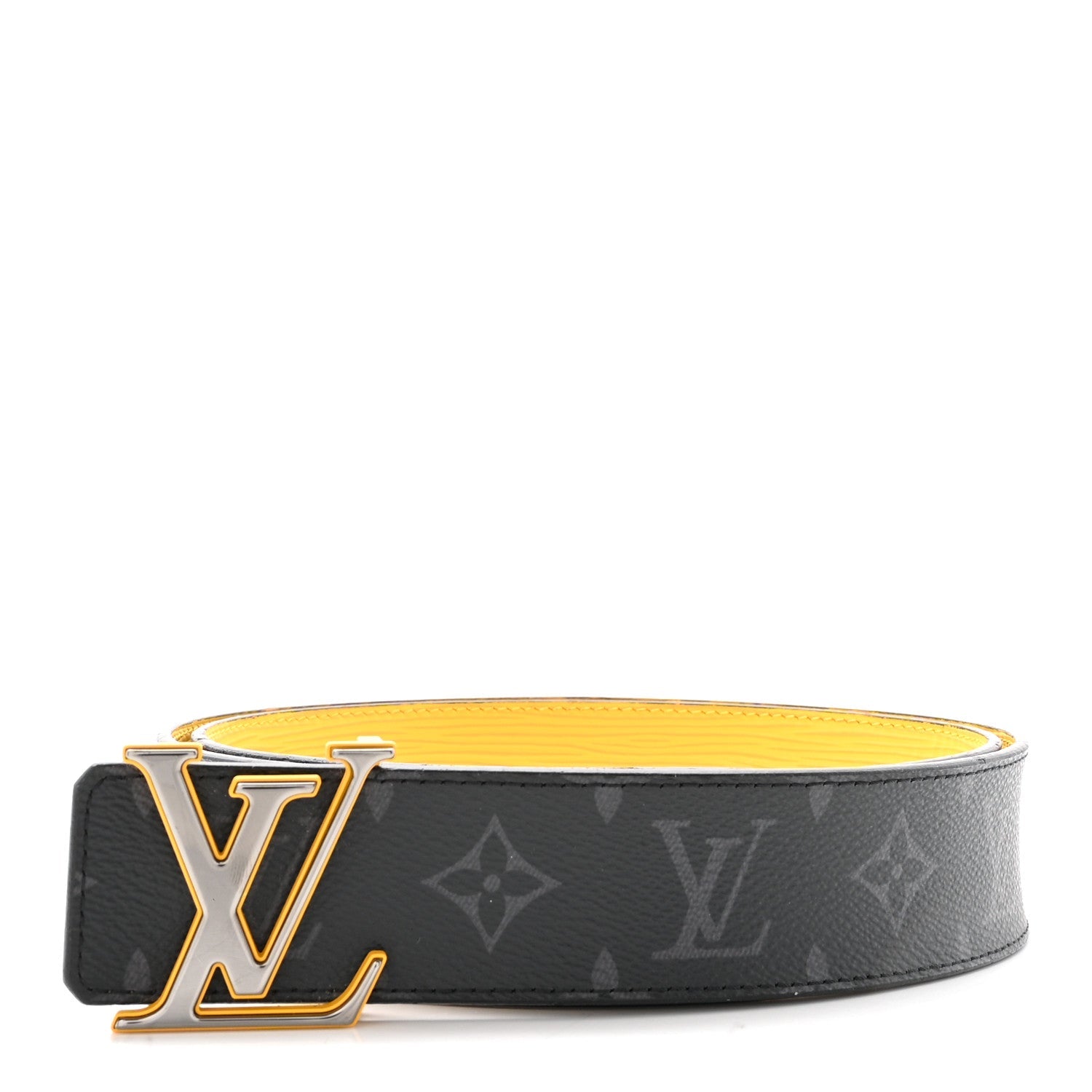Louis Vuitton Monogram Eclipse Epi 40mm LV Initiales Reversible 100 40 Belt Yellow
