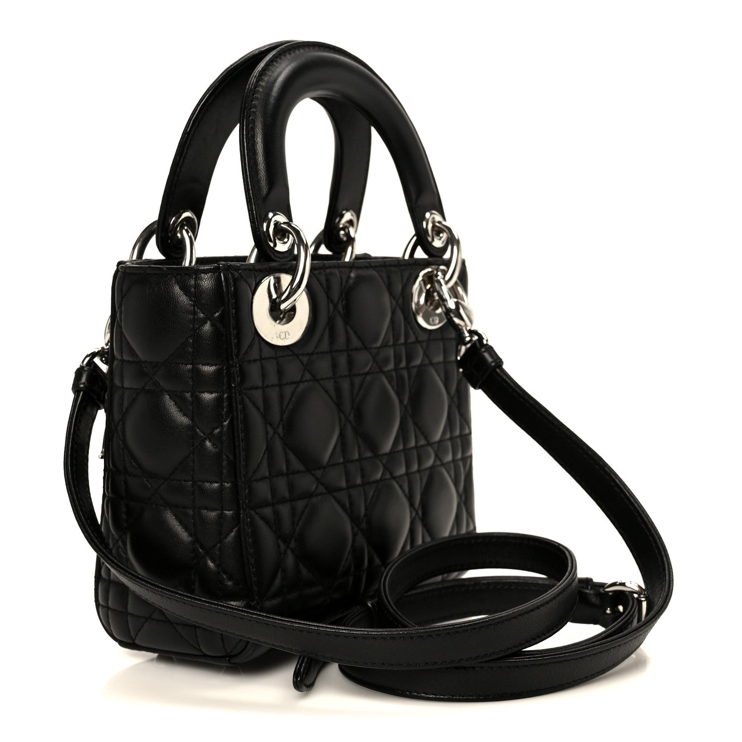 Christian Dior Lambskin Cannage Mini Lady Dior Black